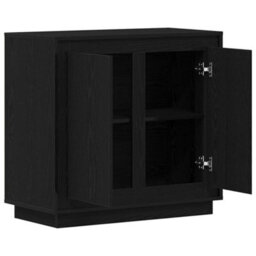 Berkfield Sideboard Black Oak 80X34X75 Cm Engineered Wood - thumbnail 5