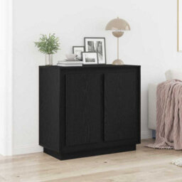 Berkfield Sideboard Black Oak 80X34X75 Cm Engineered Wood