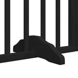Walplus Black Dog Gate With Door Foldable 6 Panels 300 Cm Poplar Wood - thumbnail 8