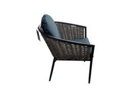 Sh&g Bolingbroke 4 Seat Garden Furniture Set - 4 Piece Square Table & Chairs - Aluminium & Grey Rattan With Grey Cushions - thumbnail 4