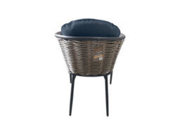 Sh&g Bolingbroke 4 Seat Garden Furniture Set - 4 Piece Square Table & Chairs - Aluminium & Grey Rattan With Grey Cushions - thumbnail 5