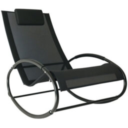 Outsunny Patio Rocking Chair Orbital Zero Gravity Seat Pool Chaise W/ Pillow - thumbnail 2