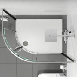 Affine 1200 X 800mm Lh Offset Quadrant Shower Enclosure Framed 8mm Glass Tray Waste - thumbnail 4