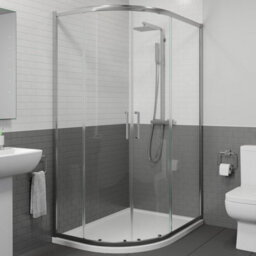 Affine 1200 X 800mm Lh Offset Quadrant Shower Enclosure Framed 8mm Glass Tray Waste - thumbnail 3