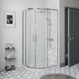 Affine 1200 X 800mm Lh Offset Quadrant Shower Enclosure Framed 8mm Glass Tray Waste - thumbnail 2