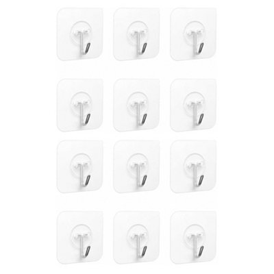Adhesive Hooks, 6 Pieces Transparent Self, 5 Kg (Max), For Hanging In Bathroom, Kitchen, Ceiling, Wall - image 1