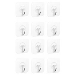 Adhesive Hooks, 6 Pieces Transparent Self, 5 Kg (Max), For Hanging In Bathroom, Kitchen, Ceiling, Wall - thumbnail 1