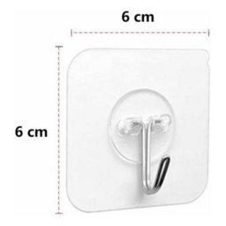Adhesive Hooks, 6 Pieces Transparent Self, 5 Kg (Max), For Hanging In Bathroom, Kitchen, Ceiling, Wall - thumbnail 2