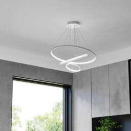 Darphe 76W Minimalist White3 Layer Round Acrylic Led Pendant Light, Height Adjustable - thumbnail 6
