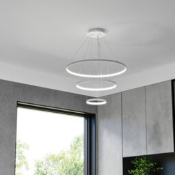 Darphe 76W Minimalist White3 Layer Round Acrylic Led Pendant Light, Height Adjustable - thumbnail 5