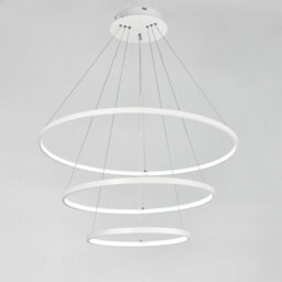 Darphe 76W Minimalist White3 Layer Round Acrylic Led Pendant Light, Height Adjustable - thumbnail 2