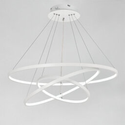 Darphe 76W Minimalist White3 Layer Round Acrylic Led Pendant Light, Height Adjustable - thumbnail 4