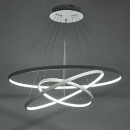 Darphe 76W Minimalist White3 Layer Round Acrylic Led Pendant Light, Height Adjustable - thumbnail 3