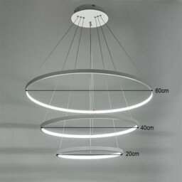 Darphe 76W Minimalist White3 Layer Round Acrylic Led Pendant Light, Height Adjustable - thumbnail 8