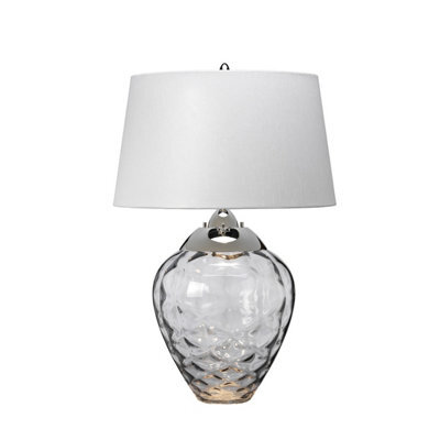 Luminosa Lighting Elstead Samara Table Lamp Metal Work Polished Nickel, Smoked Glass - image 1