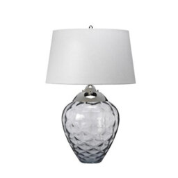 Luminosa Lighting Elstead Samara Table Lamp Metal Work Polished Nickel, Smoked Glass - thumbnail 2