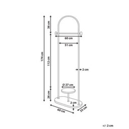 Wyld And Coco Freestanding Clothes Rack 174Cm - Gold Frame With White Marble-Effect Shelf - thumbnail 4