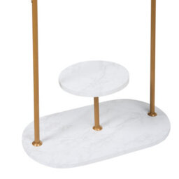 Wyld And Coco Freestanding Clothes Rack 174Cm - Gold Frame With White Marble-Effect Shelf - thumbnail 8