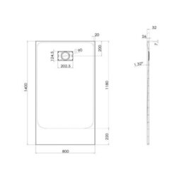 Homestylestore Black Reversible Corner Frameless Sliding Door Shower Enclosure With Graphite Slate Effect Tray 1400 X 800mm - thumbnail 5