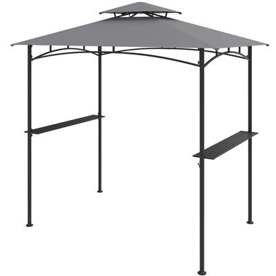 Costway 242 X 150 Cm Grill Gazebo Outdoor Double-Tiered Grill Canopy-Grey - image 1