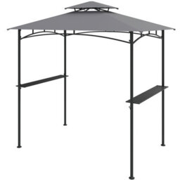 Costway 242 X 150 Cm Grill Gazebo Outdoor Double-Tiered Grill Canopy-Grey - thumbnail 1