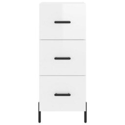 Berkfield Modern Sideboard High Gloss White 34.5X34X90 Cm Engineered Wood - thumbnail 6