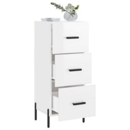 Berkfield Modern Sideboard High Gloss White 34.5X34X90 Cm Engineered Wood - thumbnail 4