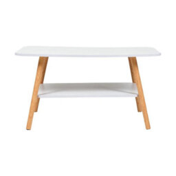 2 Tier Coffee Table Living Room Center Tea Table With Lower Shelf Low Table Desk - thumbnail 1