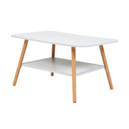 2 Tier Coffee Table Living Room Center Tea Table With Lower Shelf Low Table Desk - thumbnail 3