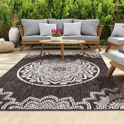 Homeart Outdoor Indoor Rug, Easy Clean, Uv Weather Resistant Rug For Patio, Gardenmandala-D.natural,cream, 140X200Cm - image 1