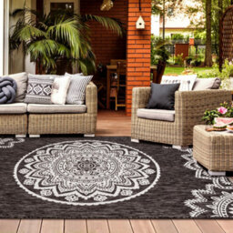 Homeart Outdoor Indoor Rug, Easy Clean, Uv Weather Resistant Rug For Patio, Gardenmandala-D.natural,cream, 140X200Cm - thumbnail 5
