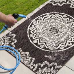 Homeart Outdoor Indoor Rug, Easy Clean, Uv Weather Resistant Rug For Patio, Gardenmandala-D.natural,cream, 140X200Cm - thumbnail 2