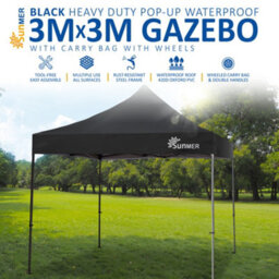 Sunmer 3Mx3M Steel Framed Gazebo - Black - thumbnail 2