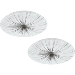 2 Pack Modern White Led Ceiling Lights With Silver Shade - 24W Flush Mount Design