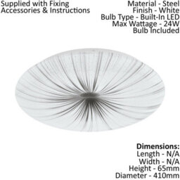 2 Pack Modern White Led Ceiling Lights With Silver Shade - 24W Flush Mount Design - thumbnail 2