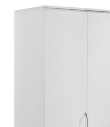 Swish Furniture Highbury 3 Door Wardrobe White Triple 5 Shelf Hanging Rail Bedroom Storage - thumbnail 2