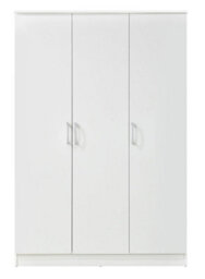 Swish Furniture Highbury 3 Door Wardrobe White Triple 5 Shelf Hanging Rail Bedroom Storage - thumbnail 4