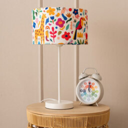 Valuelights Charles White Table Lamp With Tropical Print Shade - thumbnail 3
