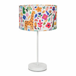 Valuelights Charles White Table Lamp With Tropical Print Shade - thumbnail 2