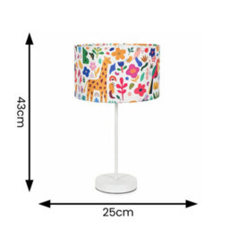 Valuelights Charles White Table Lamp With Tropical Print Shade - thumbnail 4