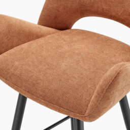 Furniturebox Uk 2X Layla Terracotta Orange Fabric Bar Chairs - thumbnail 7