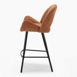 Furniturebox Uk 2X Layla Terracotta Orange Fabric Bar Chairs - thumbnail 5