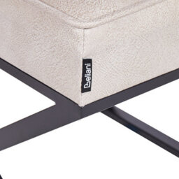 Wyld And Coco Beige Faux Leather Tufted Footstool With Metal Legs, W47 X D40 X H43 Cm - thumbnail 6