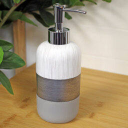 Showerdrape Luxe Grey/white Liquid Soap Dispenser
