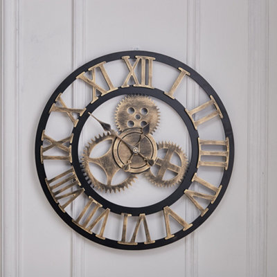 Living And Home Silent Large Wall Clock Roman Numbers For Kitchen Home Decoration 580mm - image 1