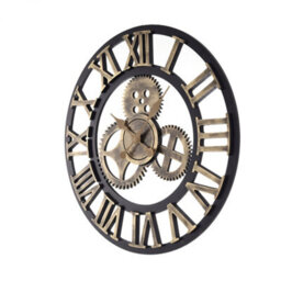 Living And Home Silent Large Wall Clock Roman Numbers For Kitchen Home Decoration 580mm - thumbnail 5