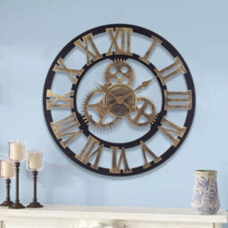 Living And Home Silent Large Wall Clock Roman Numbers For Kitchen Home Decoration 580mm - thumbnail 3