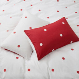 Aspire Homeware Printed Microfiber Duvet Cover Set, Red & White Dotted Reversible, Super King, (L)220Cm X (W)260Cm - thumbnail 4