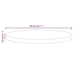 Berkfield Table Top White Radius 40X2.5 Cm Solid Wood Pine - thumbnail 6