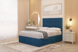 Somnior Beds Somnior Austin Divan Bed Set With Midnight Pocket Sprung Mattress And Headboard Navy Plush - thumbnail 4